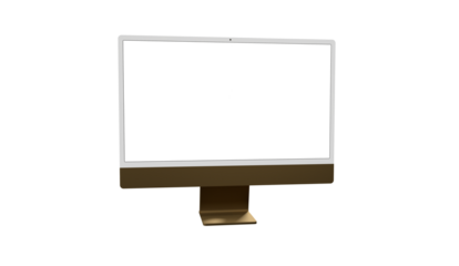 Desktop monitor screen with website presentation mockup isolated png