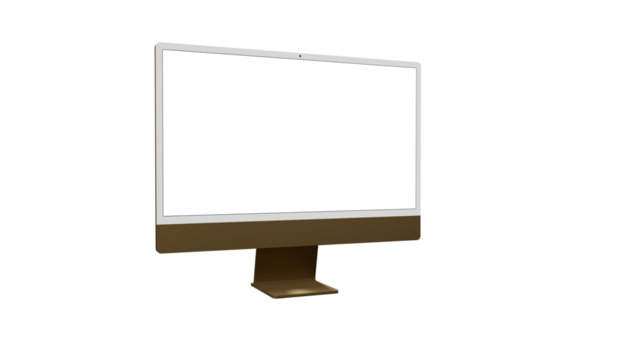 Desktop monitor screen with website presentation mockup isolated png
