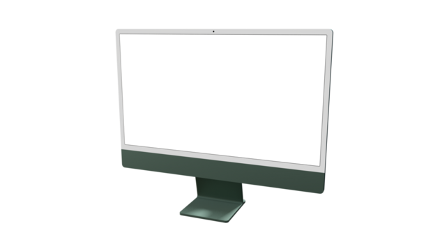 computer monitor with white blank screen