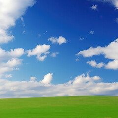 Fototapeta premium Landscape - grass and sky - generative ai