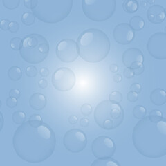 vector illustration of water bubbles on blue background for greeting cards, covers, posters and invitation cards 