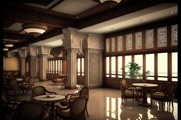 interior of a hotel. Generative AI