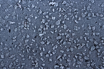 Abstract background texture of frost and ice on glass