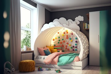 children bedroom. Generative AI