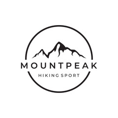 Logo design of mountains or mountains silhouettes. Logos for climbers, photographers, businesses.