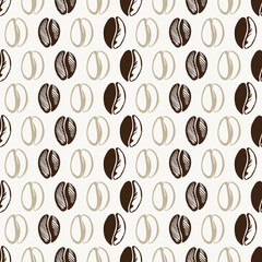 Obraz premium Seamless coffee bean pattern for coffee shop backgrounds, cafe decorations, dining venues and culinary events. for a coffee-themed greeting card. for coffee-themed fabric motifs