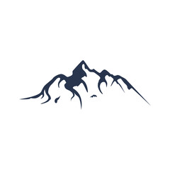 Logo design of mountains or mountains silhouettes. Logos for climbers, photographers, businesses.
