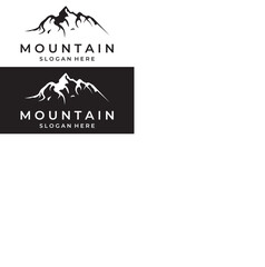 Logo design of mountains or mountains silhouettes. Logos for climbers, photographers, businesses.