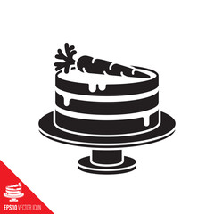 Carrot cake vector icon. Easter, pastry and sweet food glyph symbol.