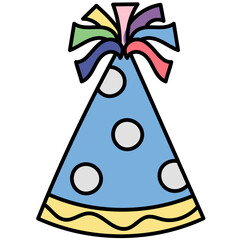 PARTY HAT filled outline icon