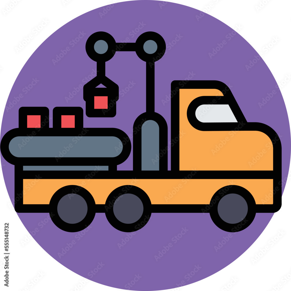 Sticker Conveyor truck Vector Icon
