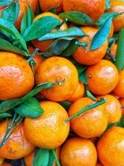 Pile of oranges on the market