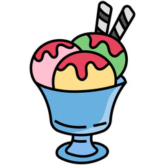 ICE CREAM filled outline icon
