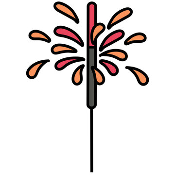 sparkler bursting red orange color clip art preview
