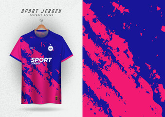 Background Mock up for sports jersey soccer running racing, blue and pink grunge pattern.