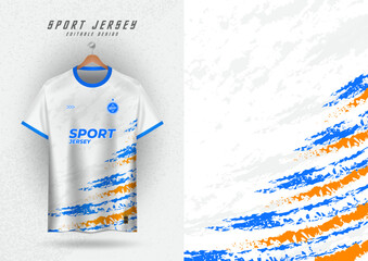 background mockup for sport jersey football running racing, side brush blue and yellow