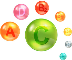 Vitamin Complex Colorful Design Concept Isolated