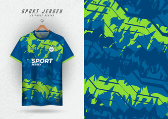 background mockup for sport jersey football running racing, blue and green brushed pattern