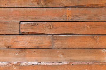 Old red wooden wall, background texture