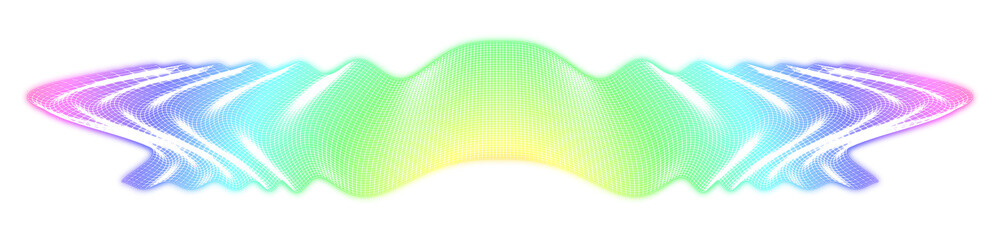 wellenförmiges Gitternetz in den Farben des Regenbogens