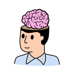 Man with open mind. Concept of knowledge