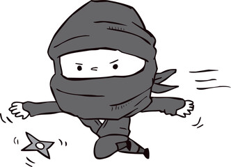 Obraz premium 手裏剣を投げる忍者