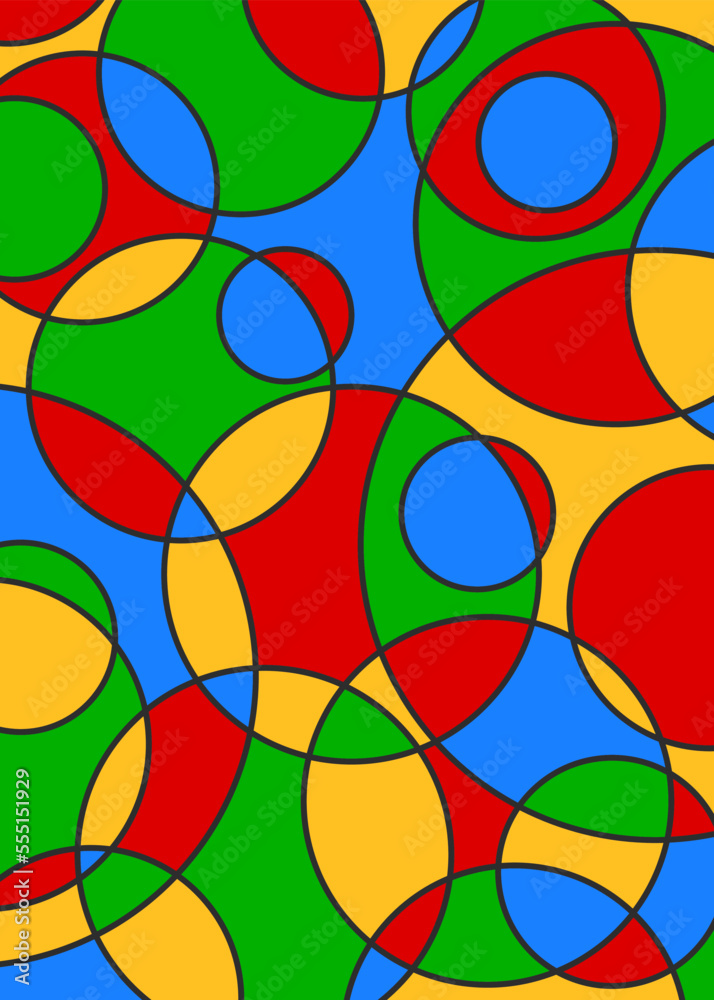 Poster abstract background with colorful overlapping circles pattern