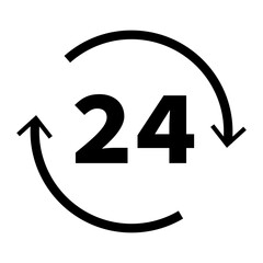 24-hour open icon. Open for business. Vector.