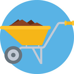 Wheelbarrow Vector Icon
