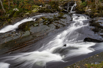 Fototapeta na wymiar Autum Waterfalls on River Ogwen V