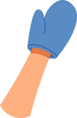 Oven mitts flat icon Kitchen insulated glove
