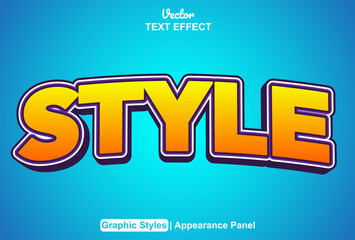 Style text effect with graphic style and editable.