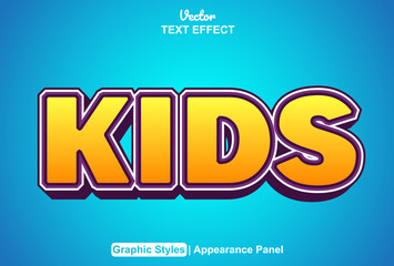 kids text effect with graphic style and editable