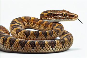 Naklejka premium Close-up snake isolated on white background. Generative AI 