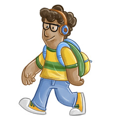 Illustration boy music