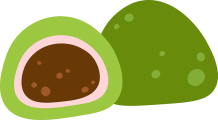 Tasty moch dessert flat icon Japanese food