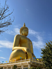 Big Buddha statue in Wat Muang Ang Thong Province, Thailand.
