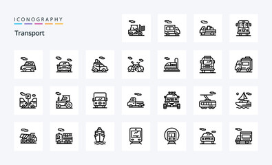 25 Transport Line icon pack