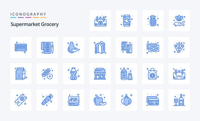 25 Grocery Blue icon pack