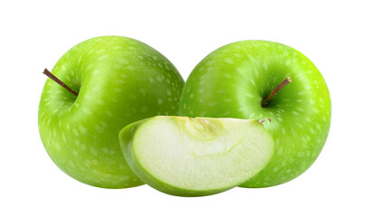 green apple isolated on transparent png