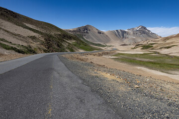 Landscape at Paso Pehuenche - crossing the border from Argentina to Chile while traveling South America