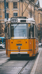 Fototapeta na wymiar Tram in Budapest at Day
