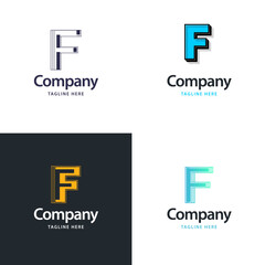 Fototapeta na wymiar Letter F Big Logo Pack Design Creative Modern logos design for your business