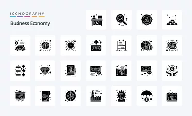 Poster 25 Economy Solid Glyph icon pack © Muhammad