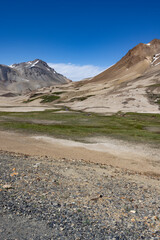 Landscape at Paso Pehuenche - crossing the border from Argentina to Chile while traveling South America