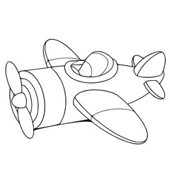 airplane coloring book or page.vector illustration isolated on white background.