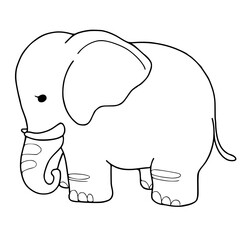 Elephant cartoon vector illustration isolated on white background.coloring book.coloring page.