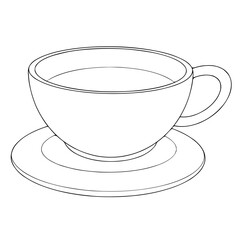 Coffee Cup .icon.colorings book for preschool kids.