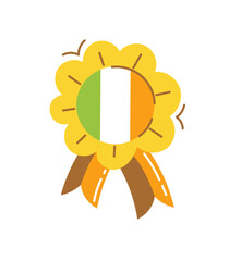 Award with the flag of Ireland St. Patrick's Day Vector illustration flat style