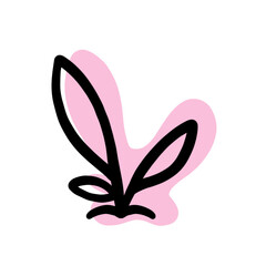 Plant Minimal With Abstract Shape Element Color